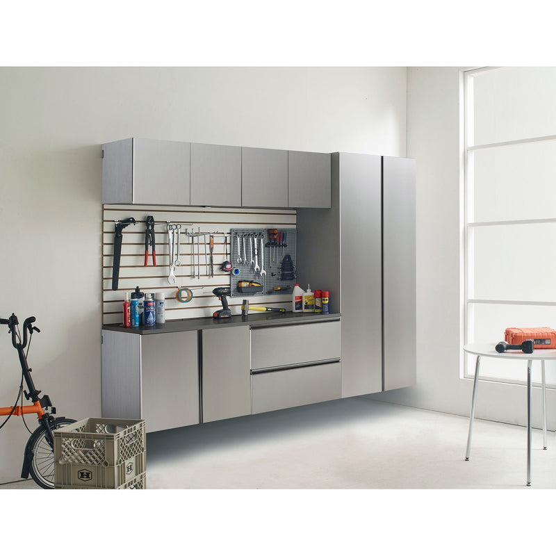 Nova - Series Garage Cabinet Set B With Soft Closing Mechanism And Water Resistant - Metallic Gray