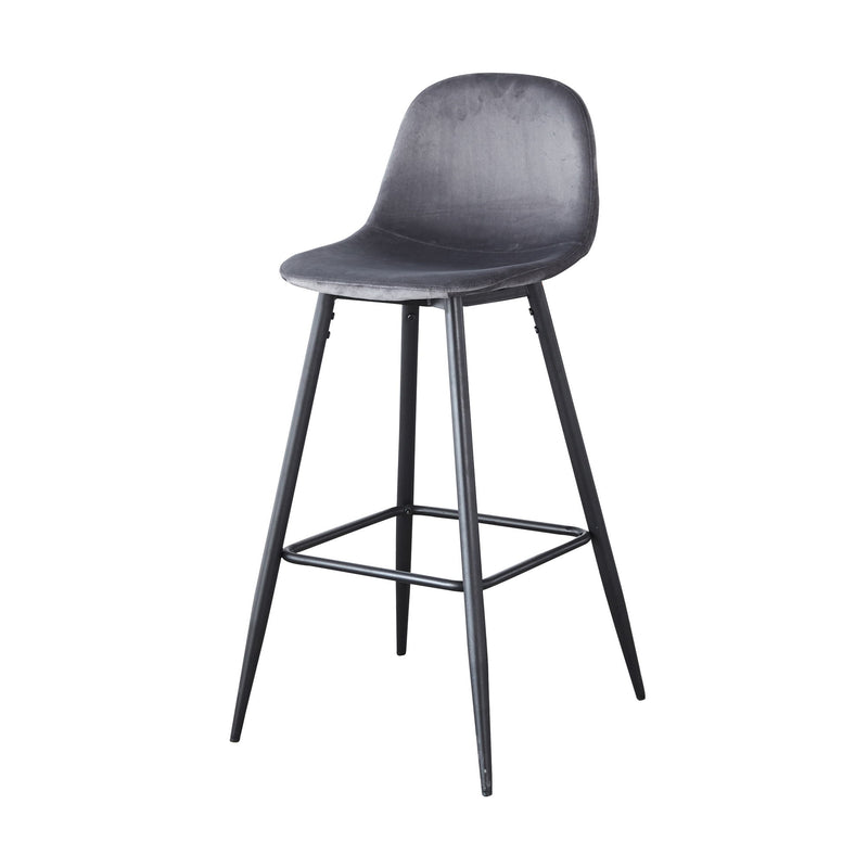 Velvet Barstool With Back (Set of 2)
