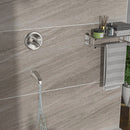 10" Round Rain Shower Head System With Waterfall Tub Spout, Wall Mounted, Stainless Steel