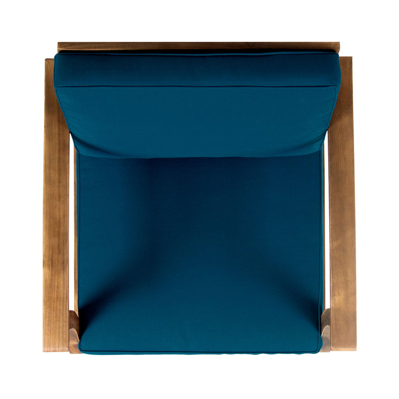 Kaleidoscope - Club Chair With Slat Paneling - Blue