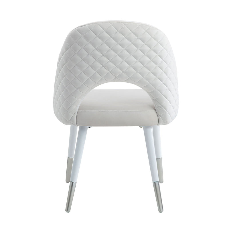 Zemirah - Velvet Gloss Side Chair (Set of 2) - White