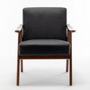 Mid Century Modern Accent Chair With Solid Wood Frame And Extra Thick Backrest