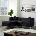 Chloe - Velvet Sectional Sofa Chaise With USB Charging Port