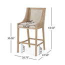 Celestiality - Upholstered Barstool With Cane Webbing Backrest (Set of 2)