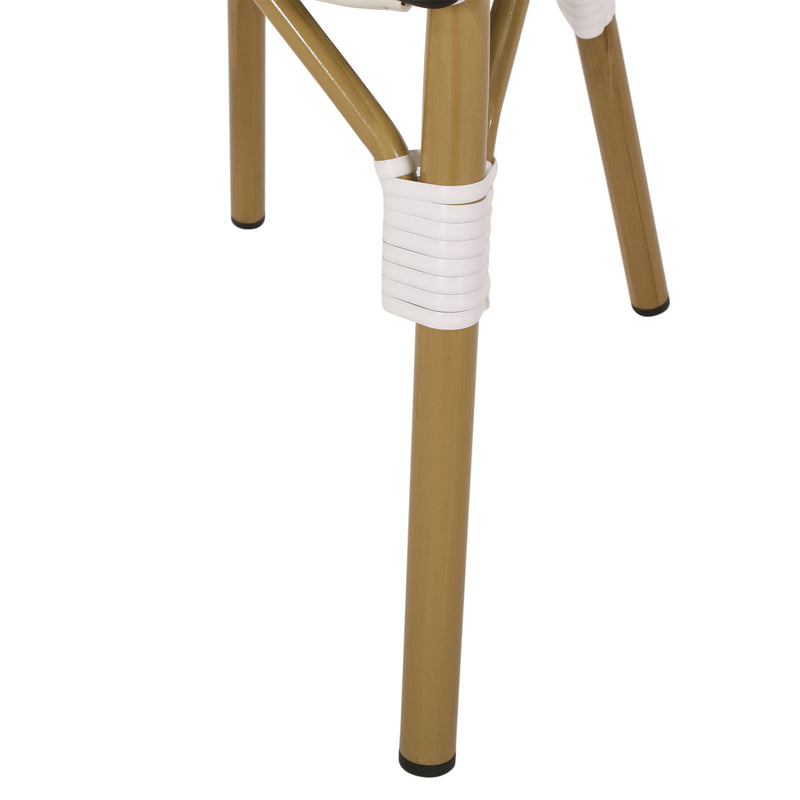 Chic French Bistro Chair With Durable Rattan And Aluminum Frame