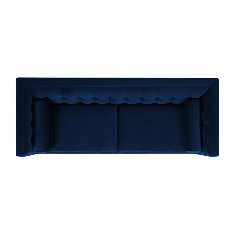 Jack - Modern Tuxedo Tufted Sofa - Navy Blue