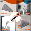 Effortless Wall Cleaning Mop With Disposable Pads, Versatile Triangle Design - White