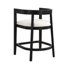 Modern Rubberwood Counter Stool Set With Upholstered Seats