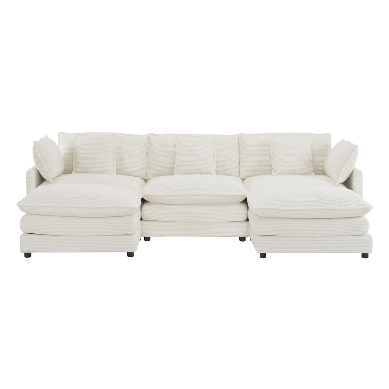 Modern Modular Sectional Sofa With Side Storage Pockets For Living Room