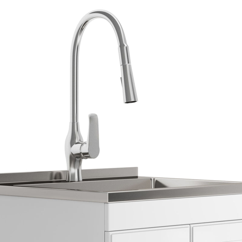 Lawrence - Laundry Cabinet With Faucet And Stainless Steel Sink