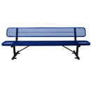 6' Outdoor Steel Bench With Backrest