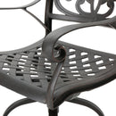 Outdoor Cast Aluminum Swivel Bar Stool With Scrolled Arms - Bronze