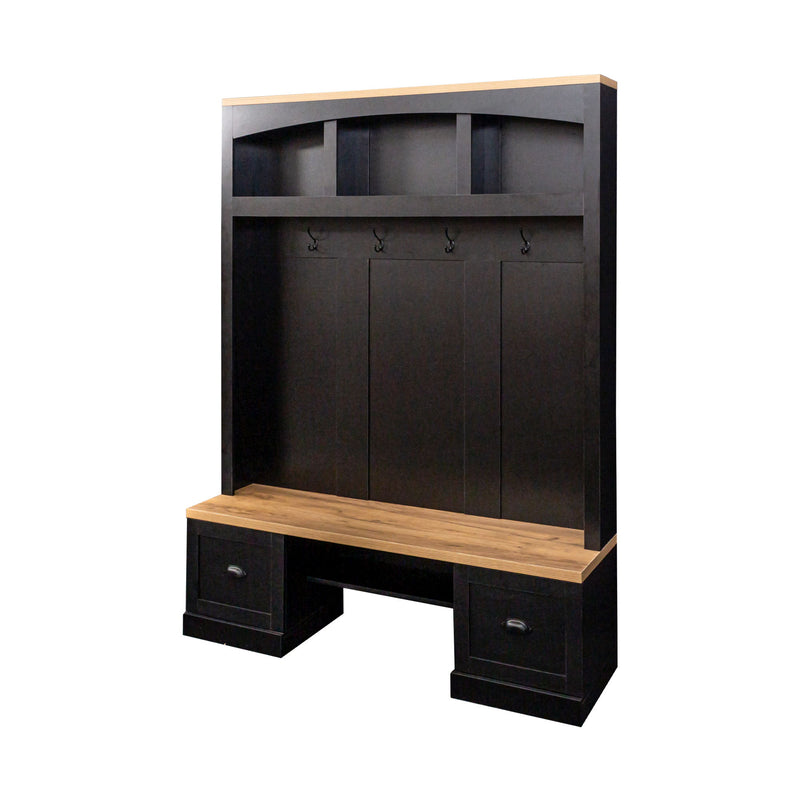 Farmhouse 4 In 1 Hall Tree With Wood Grain Bench And Top