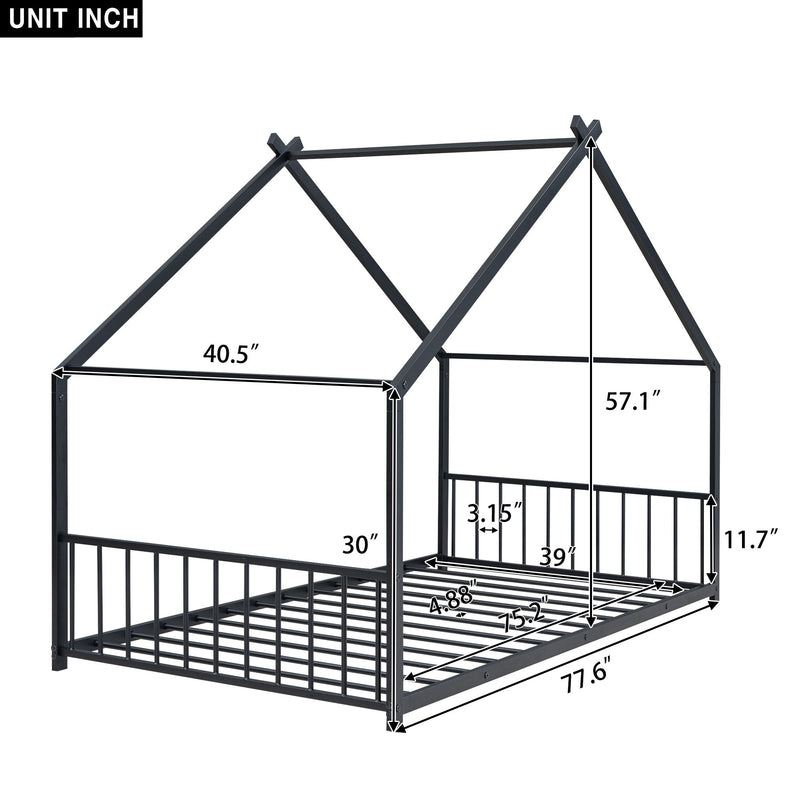 Metal House Bed