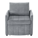 Upholstered Convertible Sleeper Sofa With 5 Position Backrest, Side Pockets, Storage