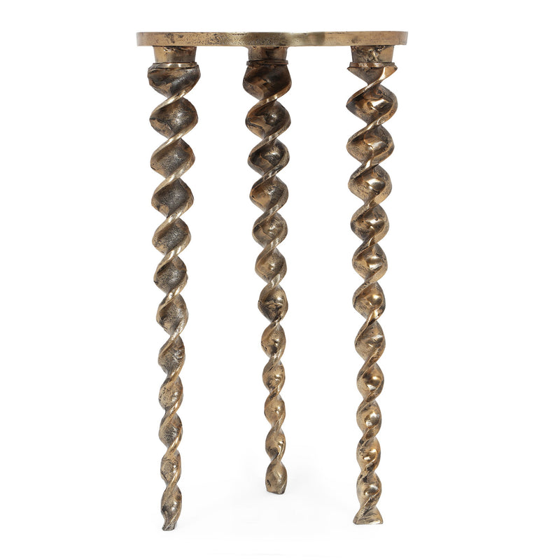 Bohemian Industrial Drill Table L - Antique Brass