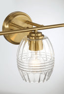 Luster - 3 Lights Vanity With Clear For Bathrooms Above Mirror Wall Lamp Satin - Clear / Gold