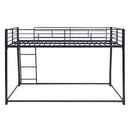 Metal Floor Bunk Bed, Full XL over Queen, Black