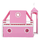 Loft Bed With Slide Tent And Tower Fun Playhouse Design