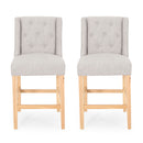 Vienna - Contemporary Fabric Tufted & Wingback Counter Stools (Set of 2)