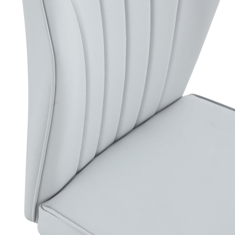 4 Modern Dining Chairs With Stylish Patterned Backrest And Metal Legs