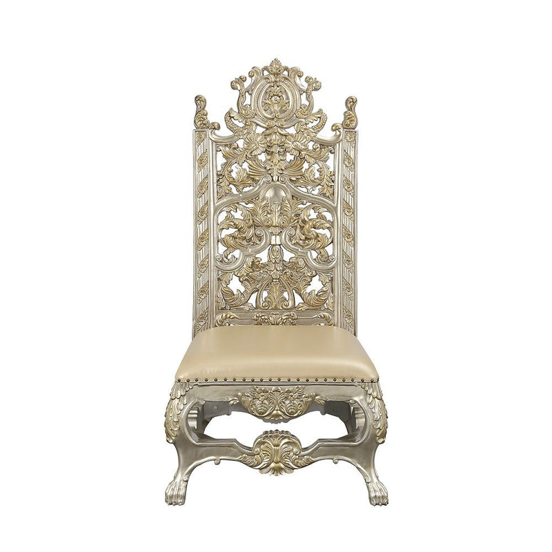 Danae - Side Chair (Set of 2) - Synthetic Leather , Champagne & Gold