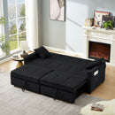 3 In 1 Convertible Sleeper Sofa Bed, Reclining Backrest, Pillows, Pockets