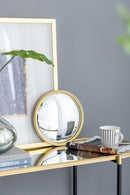 Round Mirror, Circle Mirror With Iron Frame For Living Room Bedroom Vanity Entryway Hallway