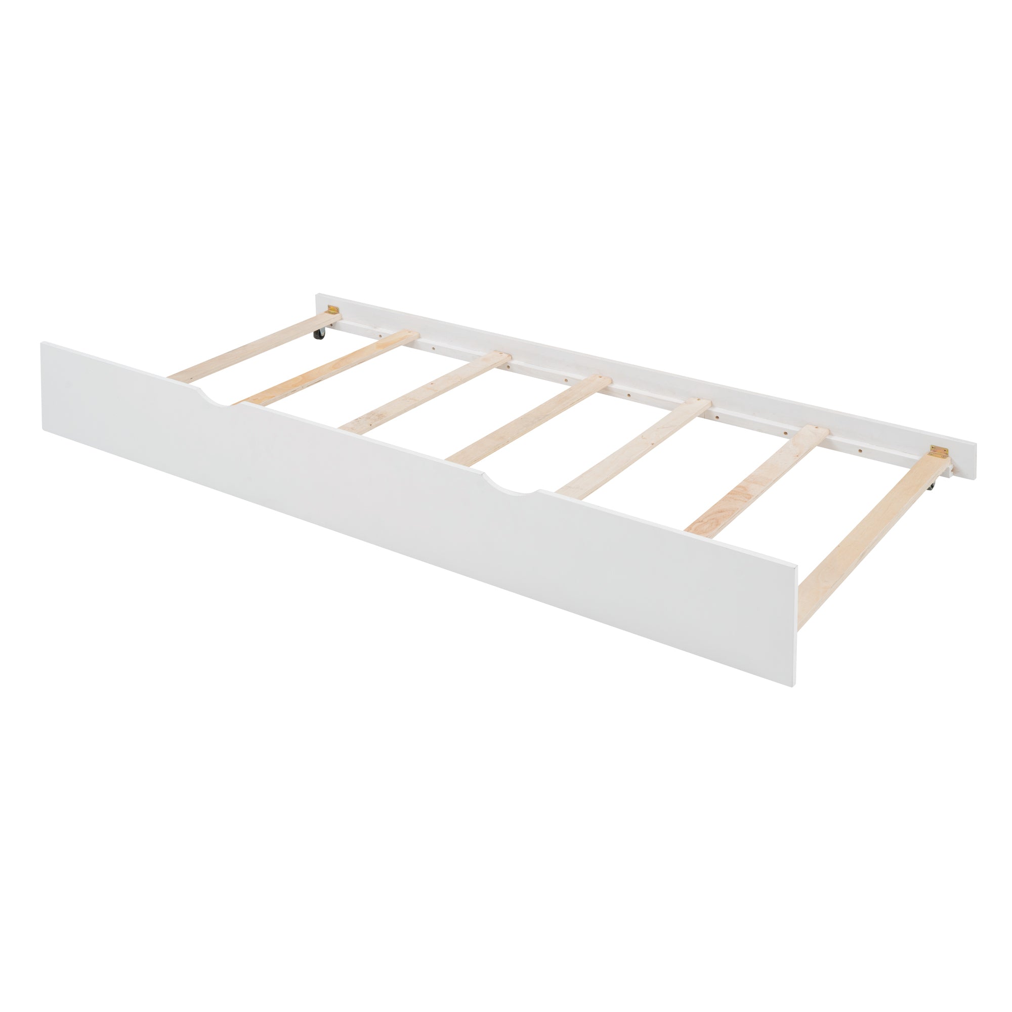 Full Size House Bed Wood Bed with  Twin Size Trundle ( White ) - Atlantic Fine Furniture Melbourne FL