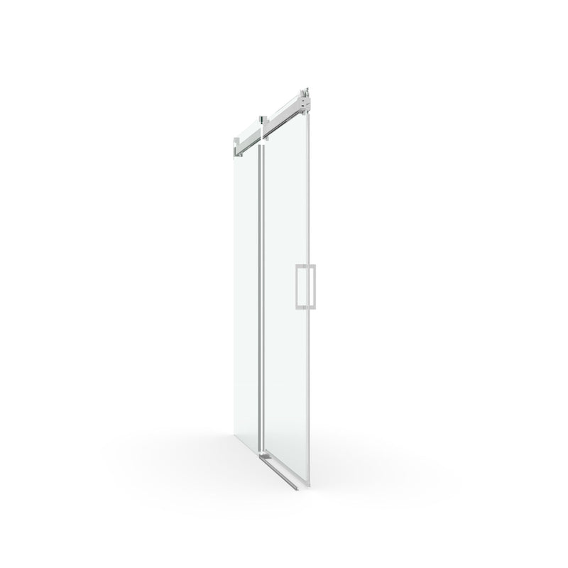Frameless Soft-Closing Shower Door, 1/4" (6 Mm) Tempered Glass Single Sliding With Explosion Proof Coating