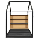 Bed House Frame With Shelves And Lights