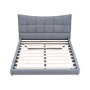 Full Size Upholstered Platform Bed With LED Lights, USB Ports And Outlets - Gray