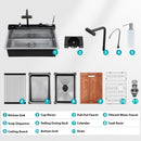 30" Single Bowl Kitchen Sink With Smart LED Faucet