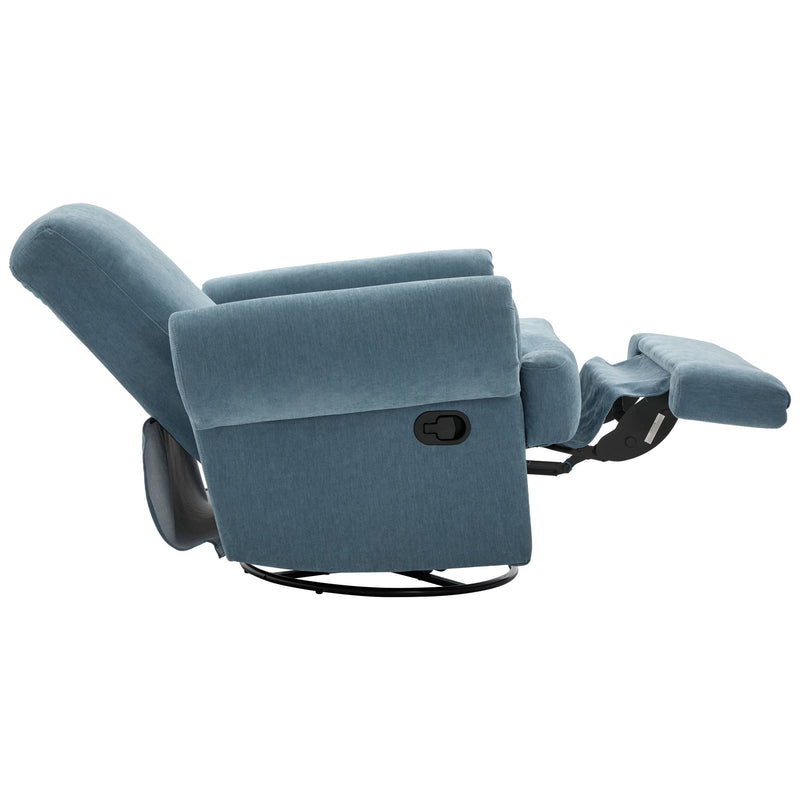 Manual Swivel Recliner Rocker Chair With Adjustable Backrest