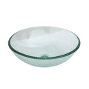 Crackle Vessel Sink, Round Bowl With Pop Up Drain - Clear
