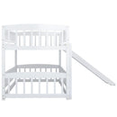 Low Bunk Bed With Slide, Fence And Ladder