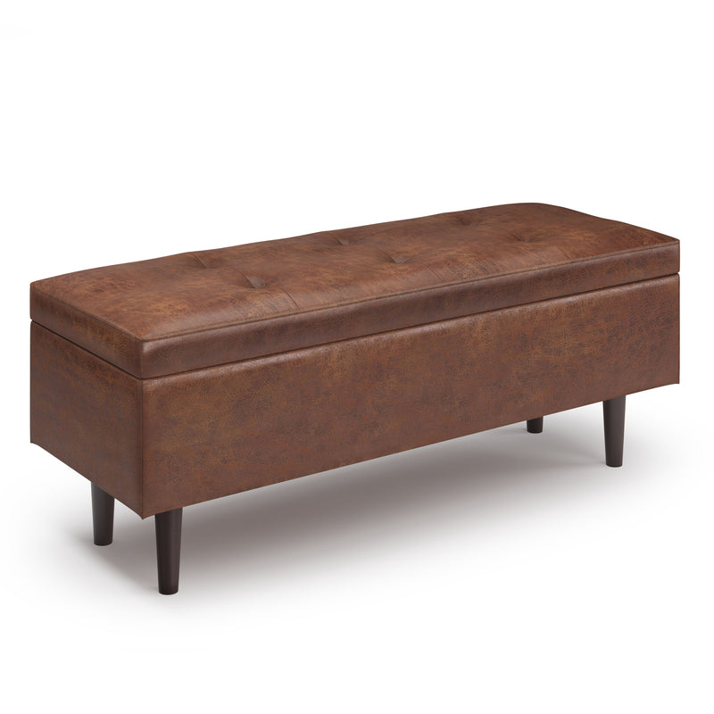 Shay - Large Square Coffee Table Storage Ottoman Mid-Century Style