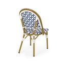 Chic French Bistro Chair With Durable Rattan And Aluminum Frame