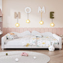 Upholstered Daybed, Sherpa Fabric Sofabed With Cloud-Shaped Backrest