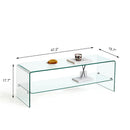 Clear Glass TV Table, Tempered Glass Stand For Living Room Decor - Transparent