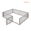 Full Size Wood Daybed Frame with Fence, Gray(OLD SKU:WF289662AAE)