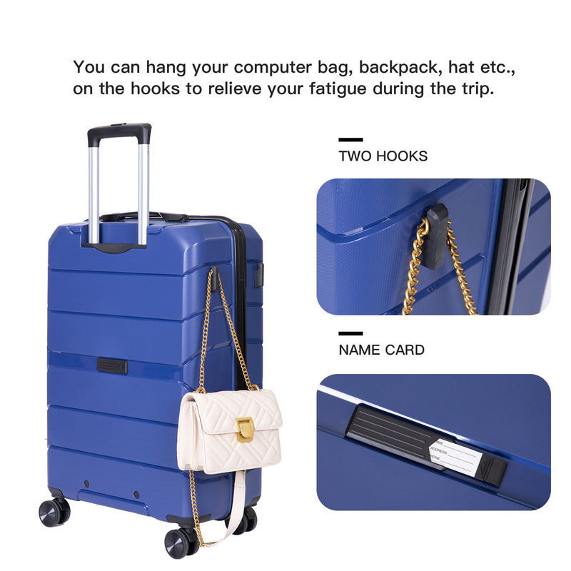 Hardshell Suitcase Spinner Wheels Lightweight Durable Suitcase With Tsa Lock, 3 Piece Set