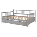 Full Size Daybed Wood Bed with Two Drawers,Gray(OLD  SKU:LP000058AAE)