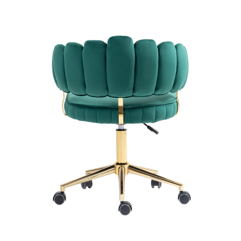 Modern Velvet Home Office Desk Chair With Adjustable Height And Swivel Wheels
