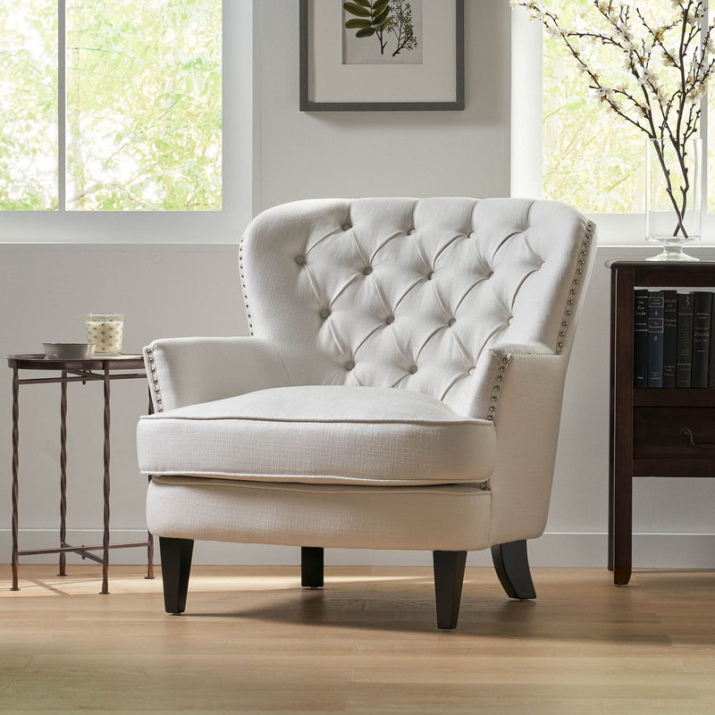 Accent Reading Chair For Living Room Bedroom - Ivory
