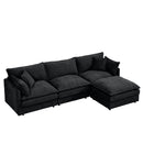 Modular L-Shaped Sectional Sofa With Movable Ottoman