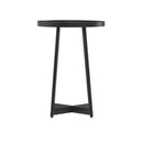 Ranlo - Round Accent Table With Geometric Legs - Black