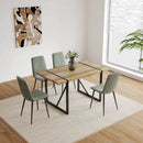 Modern Dining Table With Black Metal Legs For 4 - 6 Person
