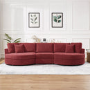 Modern 3 Seater Upholstered Sofa With Curved Design