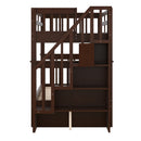 Stairway Twin-Over-Twin Bunk Bed with Twin size Trundle for Bedroom, Dorm, Adults, Espresso( old sku: LP000209AAP )